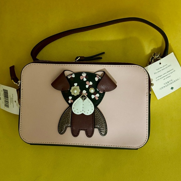 Kate Spade Floral Pup Double Zip Small Crossbody - Picture 2 of 6